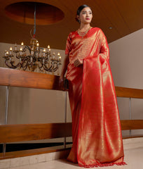 classy multi color silk designer saree with blouse - Joshindia