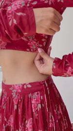 Buy Red Color Floral Lehenga online at Best Prices in India