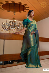 green color silk saree - Joshindia