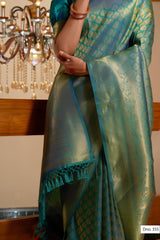 green color silk saree - Joshindia