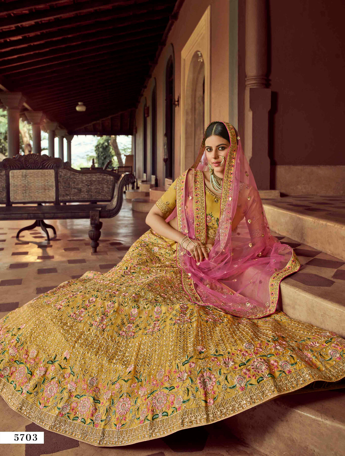 Trending mustard yellow color designer lehenga choli buy now - Joshindia