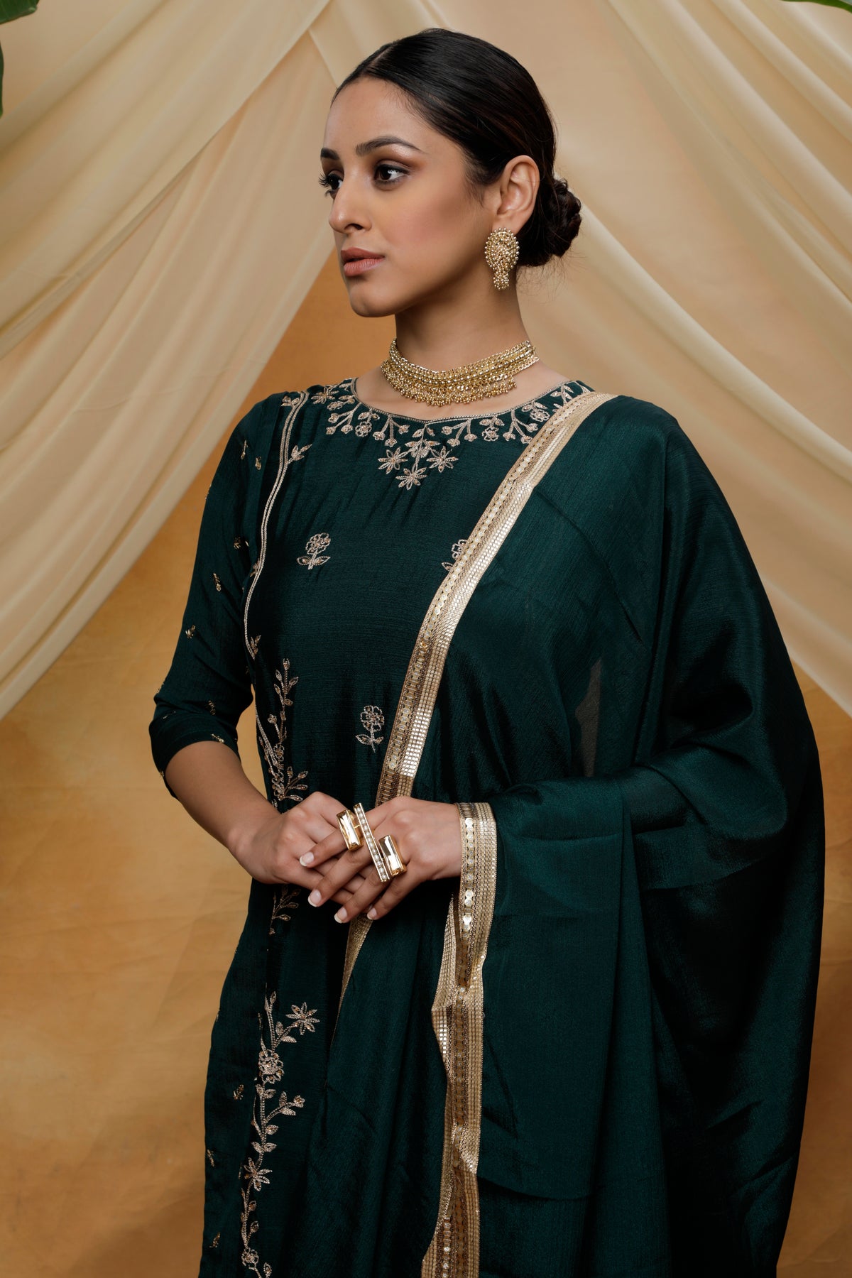 Green color designer salwar suitfor royal look buy now - Joshindia