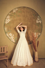 White color beautiful designer gown for wedding reception and engagement - Joshindia