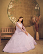 Trending lilac shade long gown buy now - Joshindia