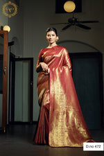 Shop maroon colorKanjeevaram Silk Sarees Online - Joshindia