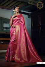 Trending pink color kanjiveram saree buy now - Joshindia