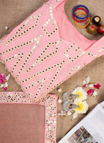 Baby Pink Georgette Designer Kurta Set - Joshindia