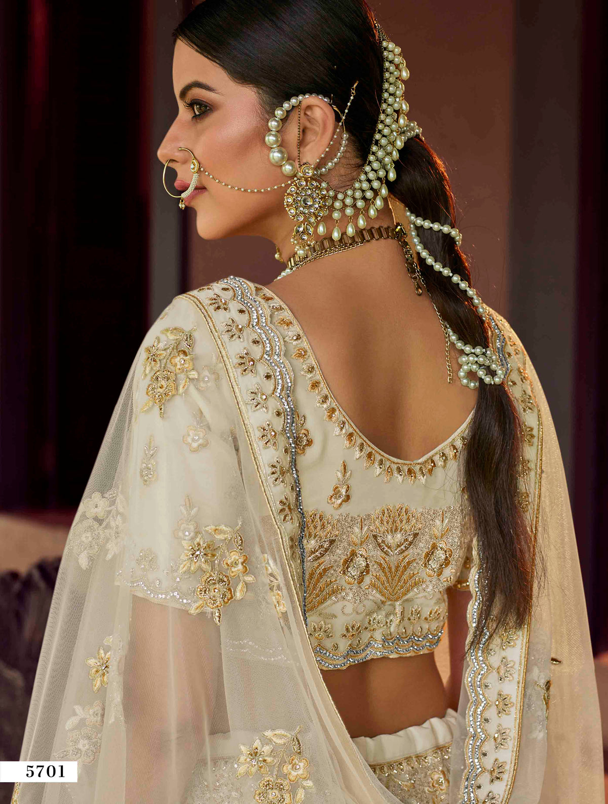 Heavy designer lehenga choli design in off white color - Joshindia