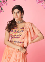 Beautiful peach color lehenga at affordable price - Joshindia
