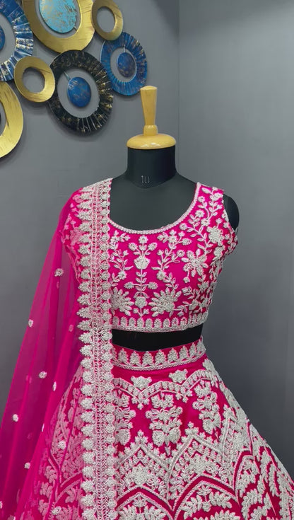 Rose taupe color latest designer lehenga choli for reception and wedding