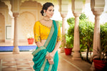 Amazing Firozi Color Sequence Saree For Wedding Look - Joshindia