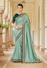 Amazing Pista Color Sequence Saree For Wedding Look - Joshindia
