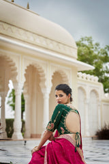 Amazing Dark pink Color Sequence Saree For Wedding Look - Joshindia