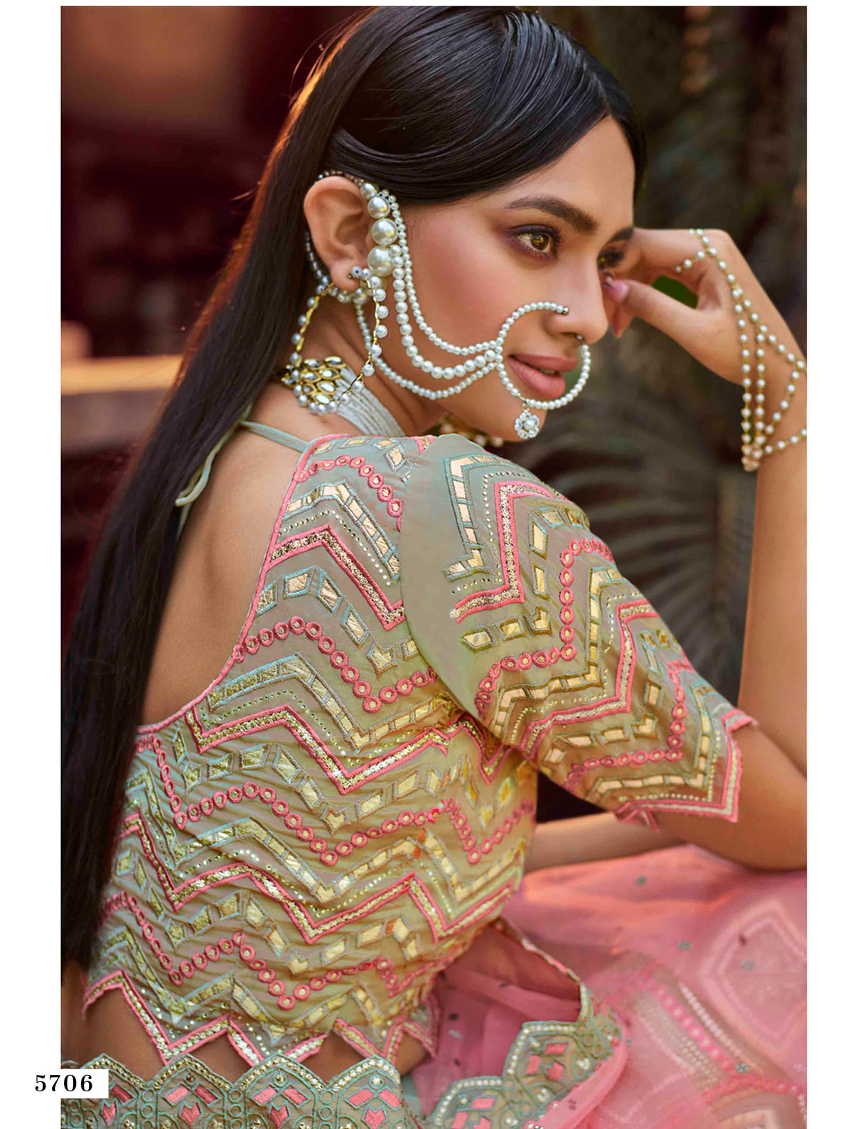 Green designer lehenga choli for wedding functions buy now - Joshindia