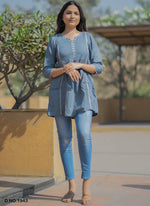 Amazing Round Neck Embroidered Rayon Top - Joshindia