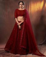 Maroon Color designer sequence work lehenga choli - Joshindia