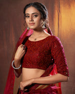 Maroon Color designer sequence work lehenga choli - Joshindia