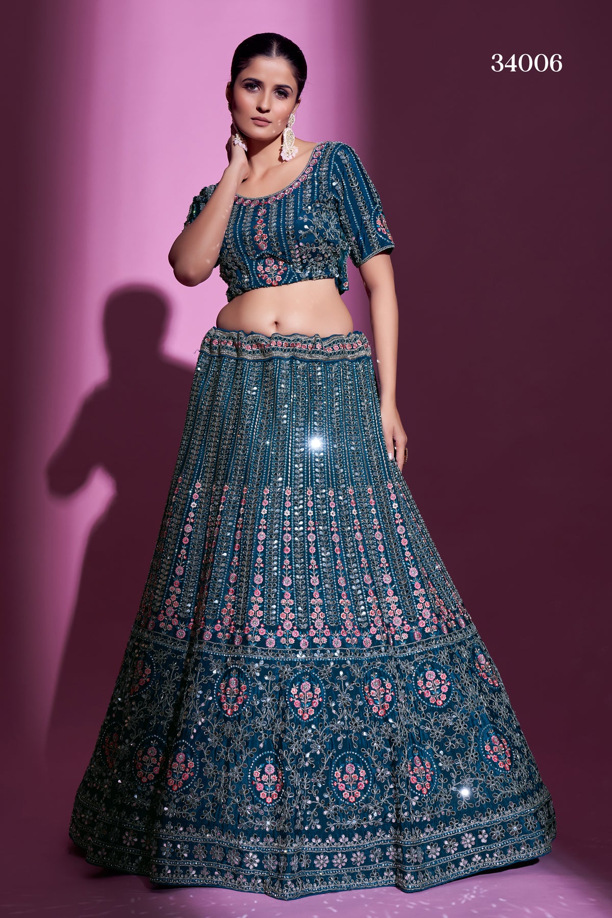 Glossy Teal Color Designer Lehenga Choli Buy Now - Joshindia