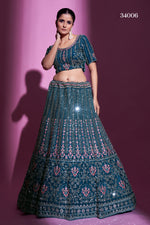Glossy Teal Color Designer Lehenga Choli Buy Now - Joshindia
