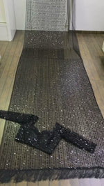 Black Heavy Designer Saree With Sequence and thread work