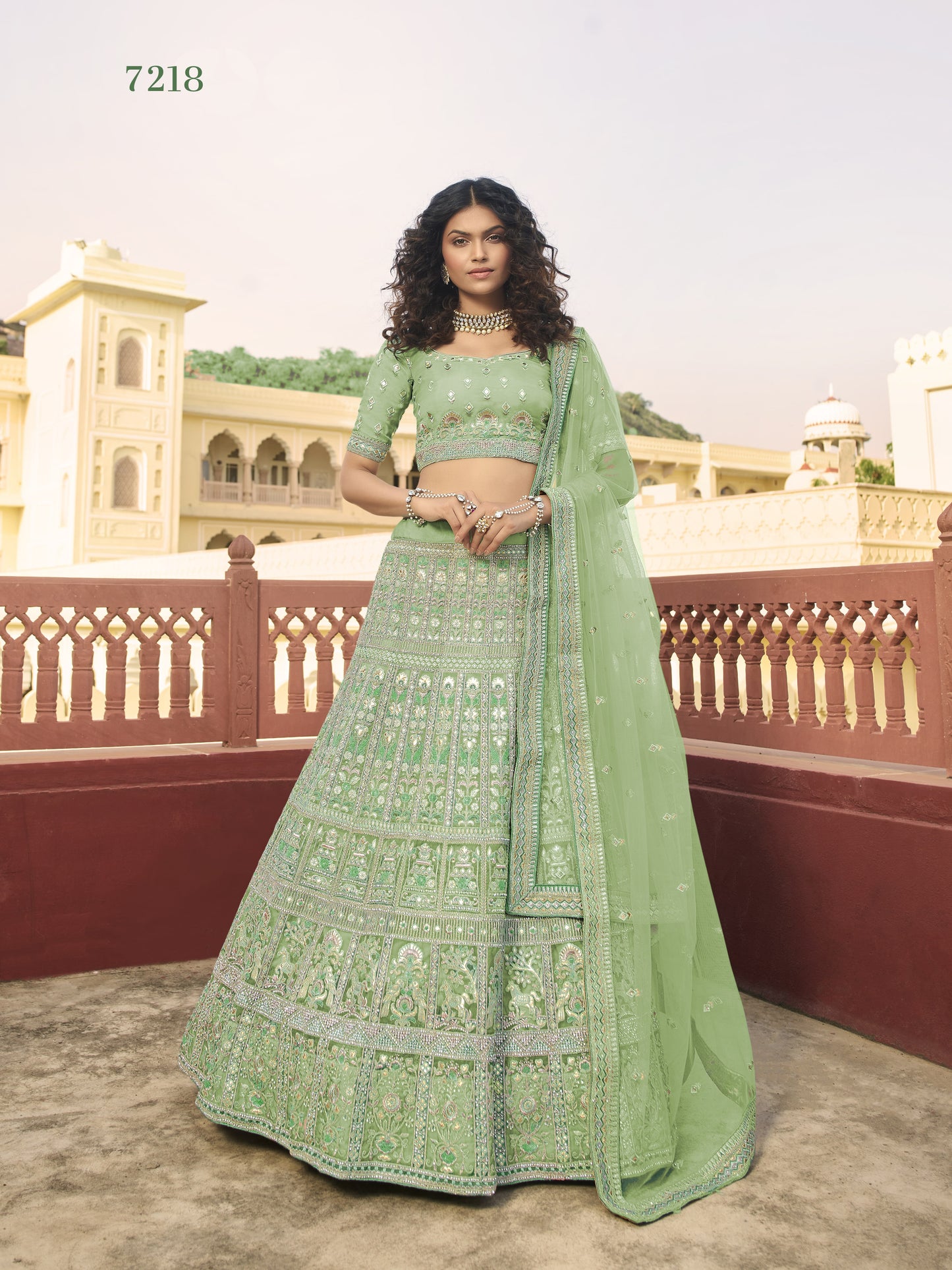 Trendy Latest Pista green  Bridal Designer Lehenga Choli Buy Now