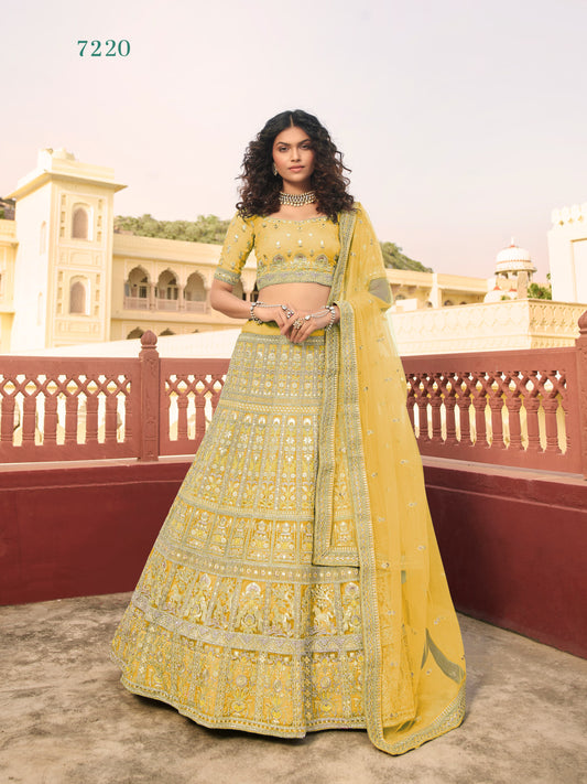 Trendy Latest Yellow Bridal Designer Lehenga Choli Buy Now