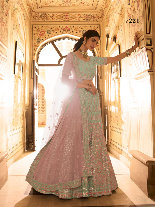 Trendy Latest Sky Blue Bridal Designer Lehenga Choli Buy Now