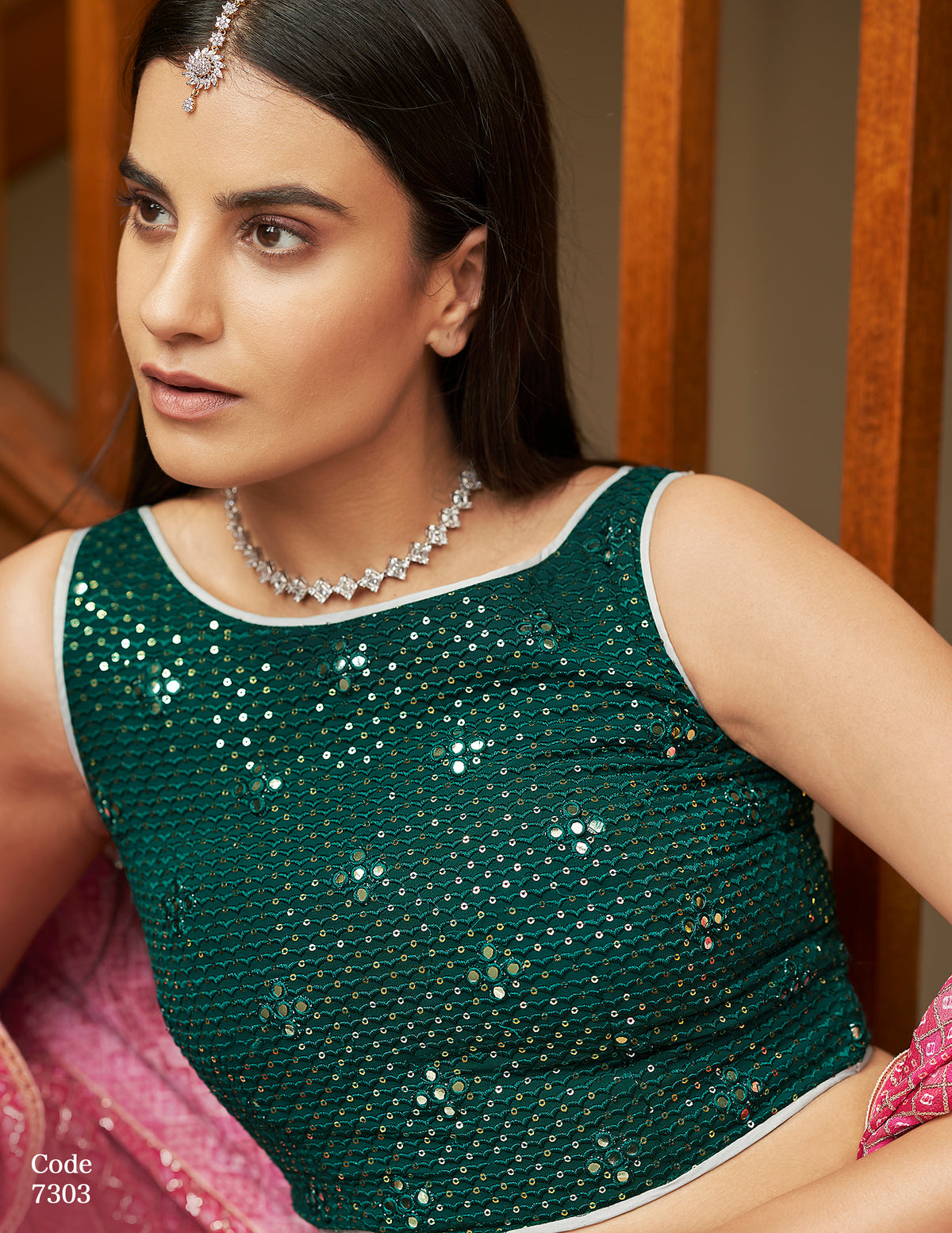 Trending white and green lehanga choli for festive look at affordable price - Joshindia