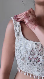 Trending White Mirror Work Lehenga Choli For Wedding