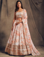 WHITE FLORAL LEHENGA CHOLI FOR DESIGNER LOOK BUY NOW - Joshindia
