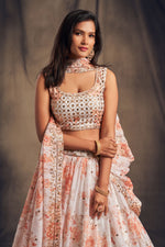 WHITE FLORAL LEHENGA CHOLI FOR DESIGNER LOOK BUY NOW - Joshindia