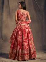 Red floral printed designer lehenga choli - Joshindia