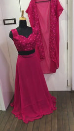 Pink Color Georgette designer Indowestern lehenga choli