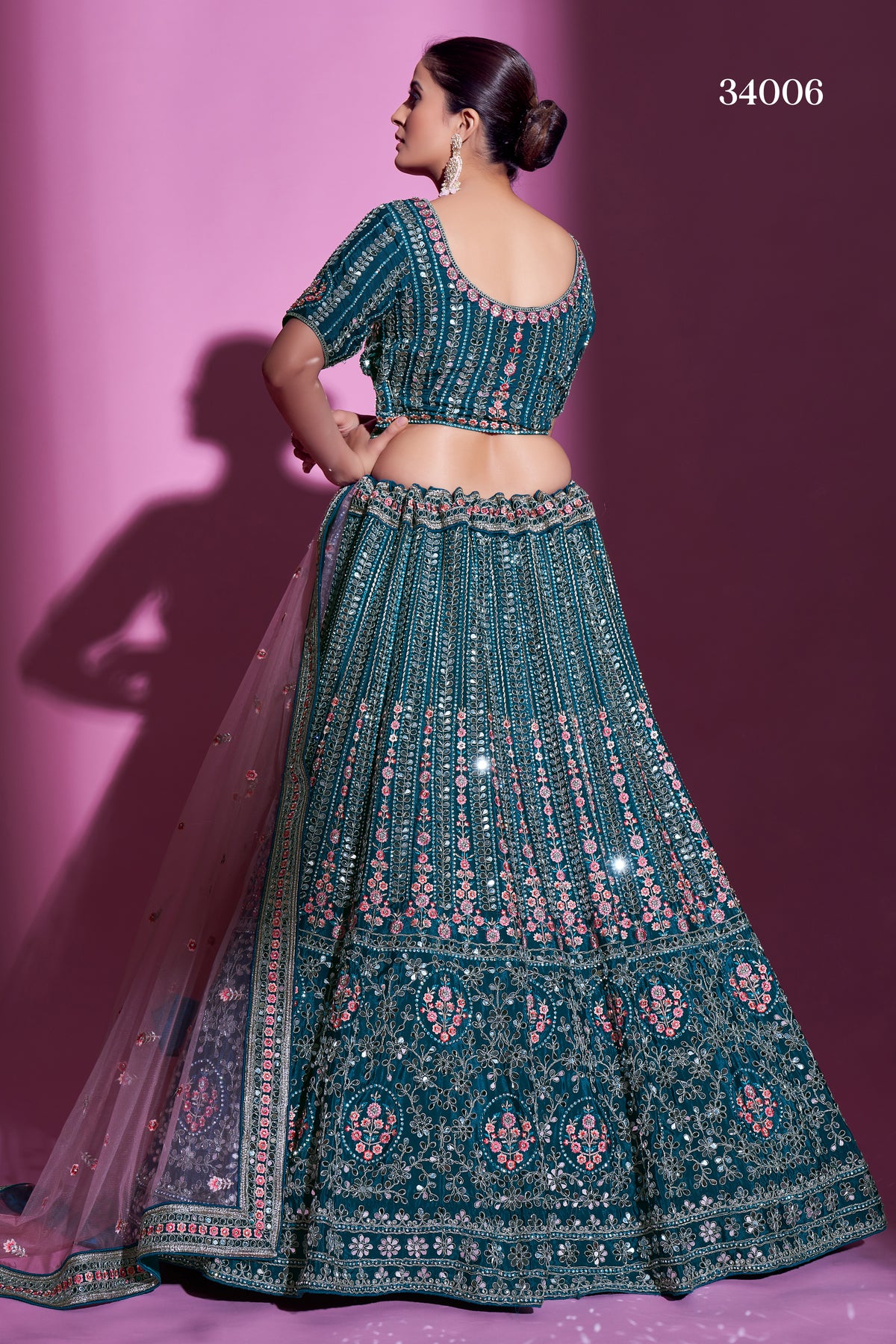 Glossy Teal Color Designer Lehenga Choli Buy Now - Joshindia