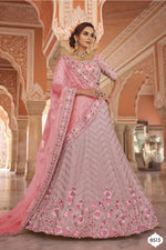 Stylish Light Pink Color Mirror Work Lehenga Choli For Rich Look - Joshindia