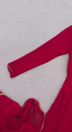 Trendy Red color lucknowi style kurta set for stylish look