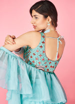 Beautiful Sky Bluecolor lehenga at affordable price - Joshindia