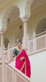 Amazing Dark pink Color Sequence Saree For Wedding Look