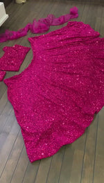 Pink color designer sequence work lehenga choli