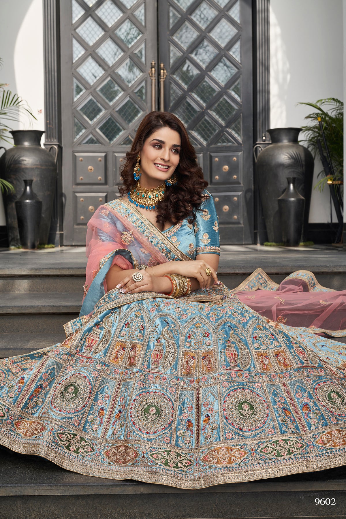 Trendy Turquqise Bridal Designer Lehenga Choli Buy Now - Joshindia