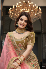 Trendy Olive Green Velvet Lehenga Choli Buy Now - Joshindia