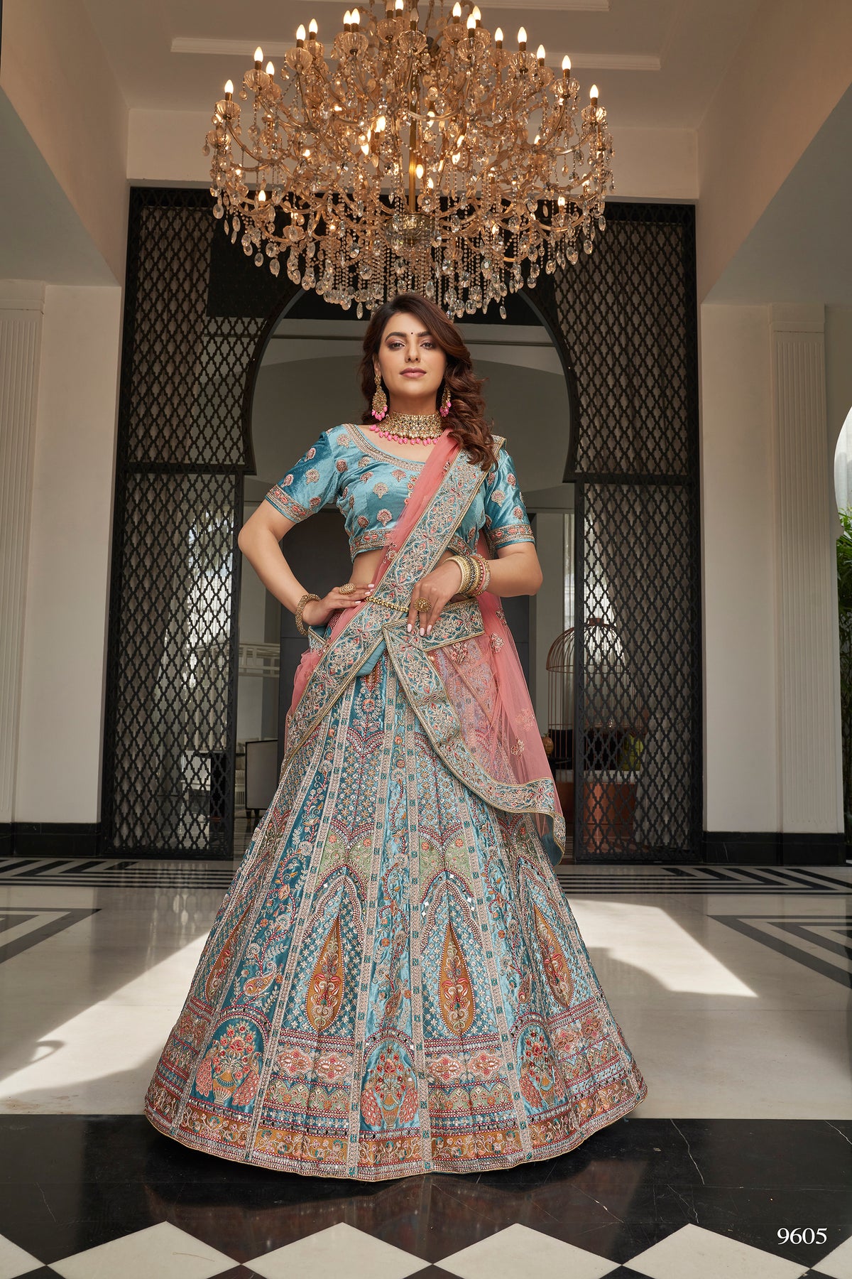 Trendy New Turquqise Bridal Designer Lehenga Choli Buy Now - Joshindia