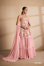 Latest Peach Color Designer Lehenga Choli For Wedding Look - Joshindia