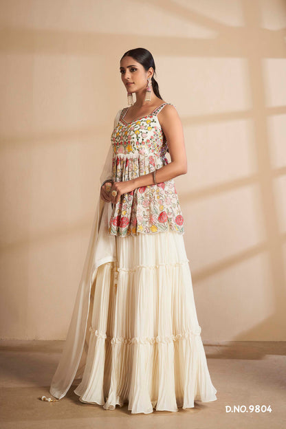 Latest Off white Color Designer Lehenga Choli For Wedding Look