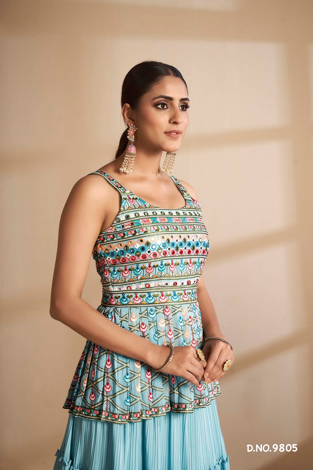 turquoise color beautiful designer lehenga choli buy now - Joshindia