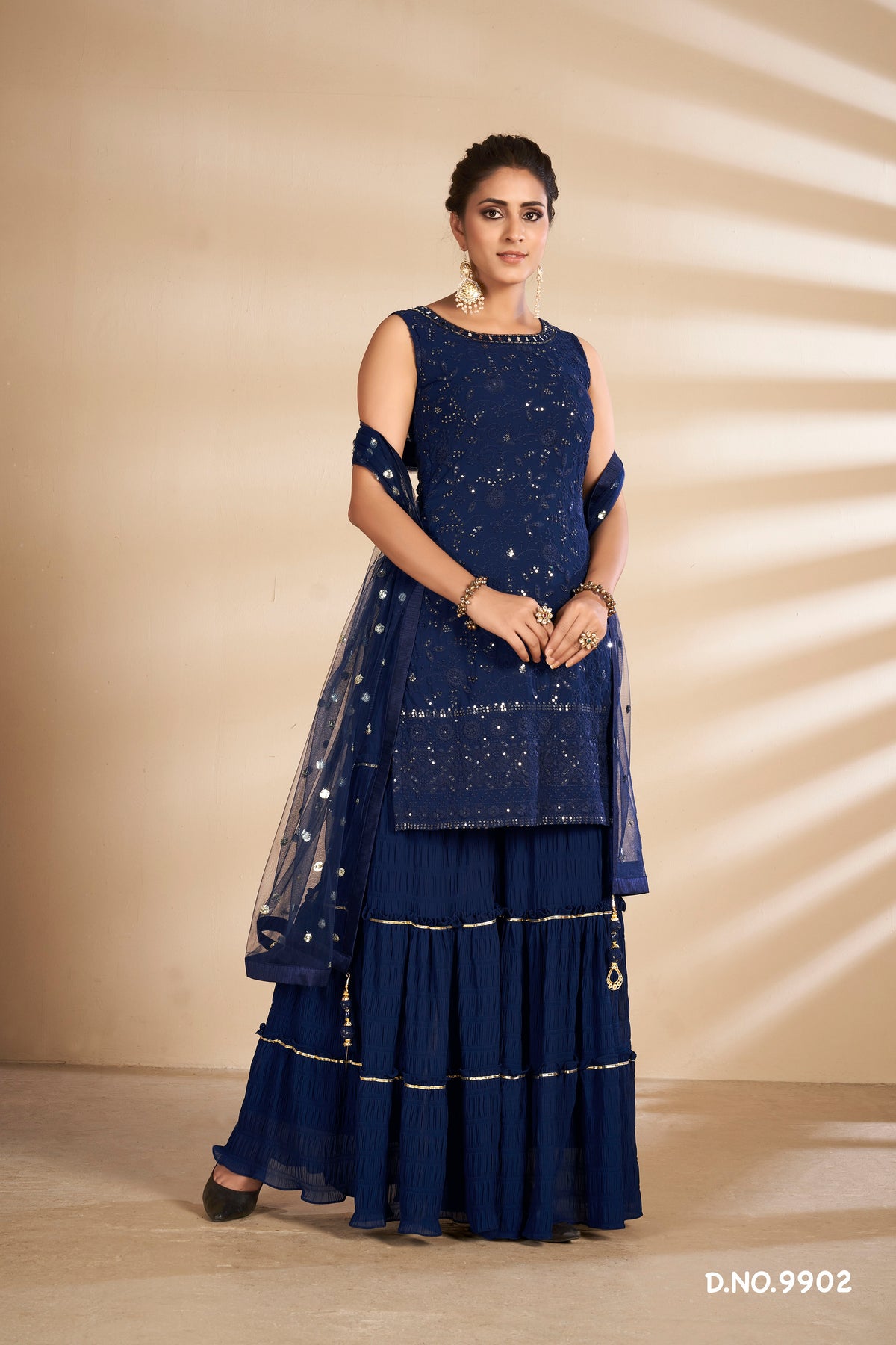 navy blue trending floor length salwar suit buy now - Joshindia