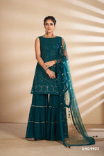 dark green trending floor length salwar suit buy now - Joshindia