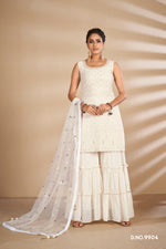 white treding floor length salwar suit buy now - Joshindia