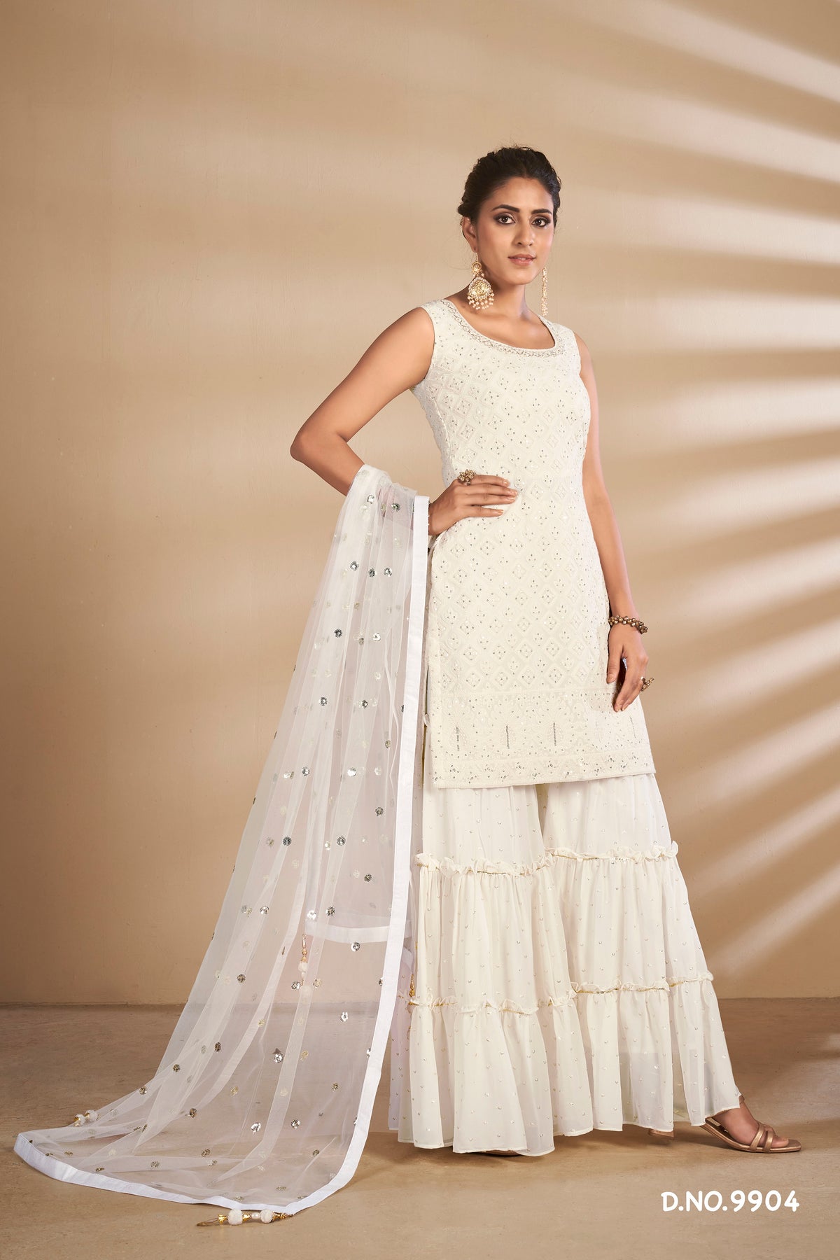 white treding floor length salwar suit buy now - Joshindia