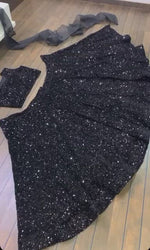 Black color designer sequence work lehenga choli